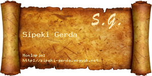 Sipeki Gerda névjegykártya